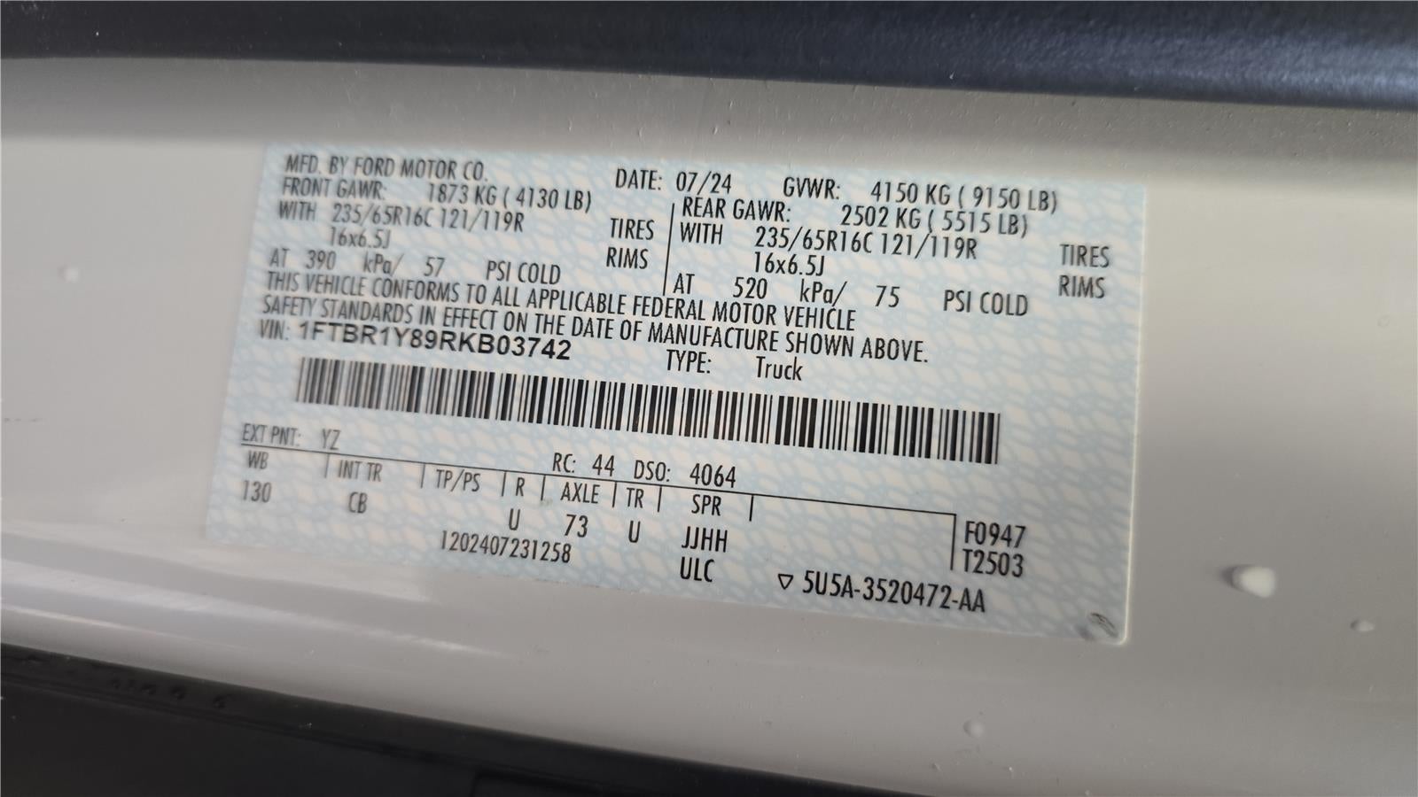 2024 Ford Transit Cargo Van Base