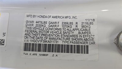 2019 Honda Accord Sedan Sport 1.5T