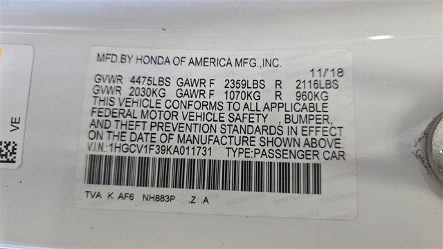 2019 Honda Accord Sedan Sport 1.5T