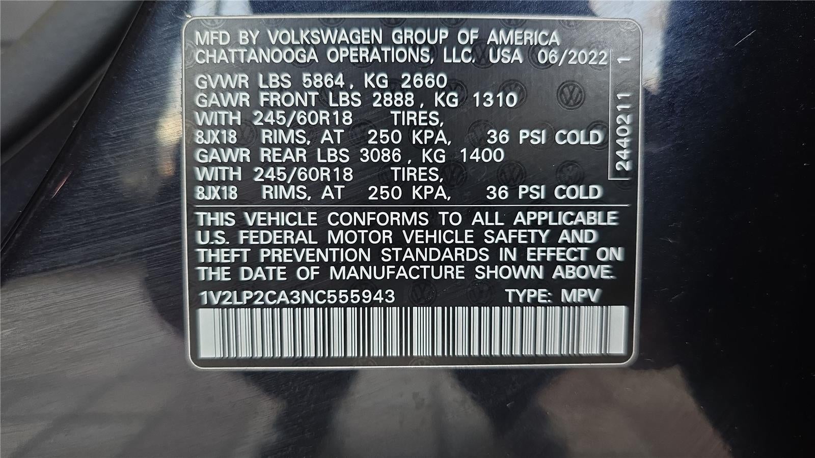 2022 Volkswagen Atlas 2.0T SE