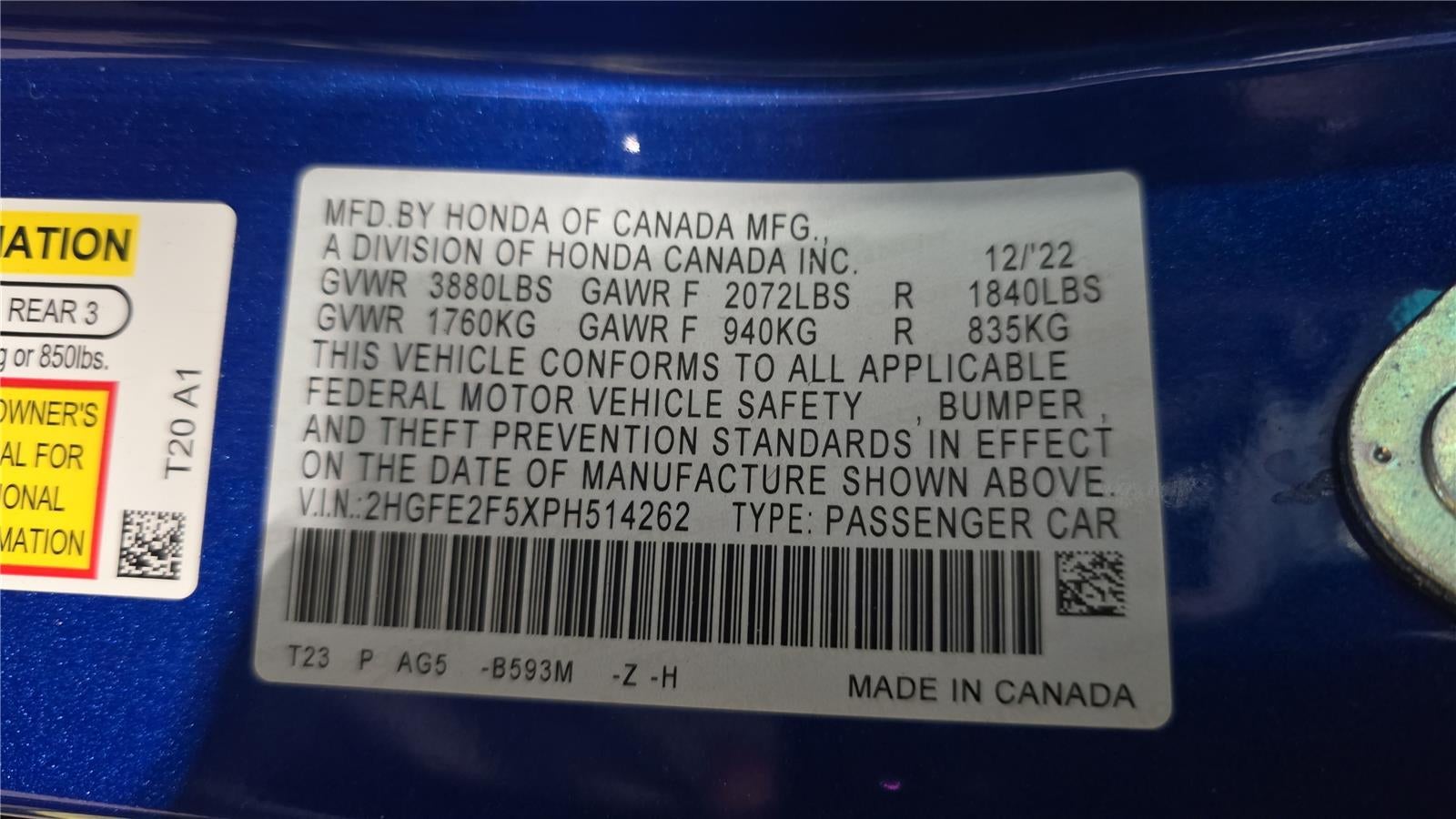 2023 Honda Civic Sedan Sport