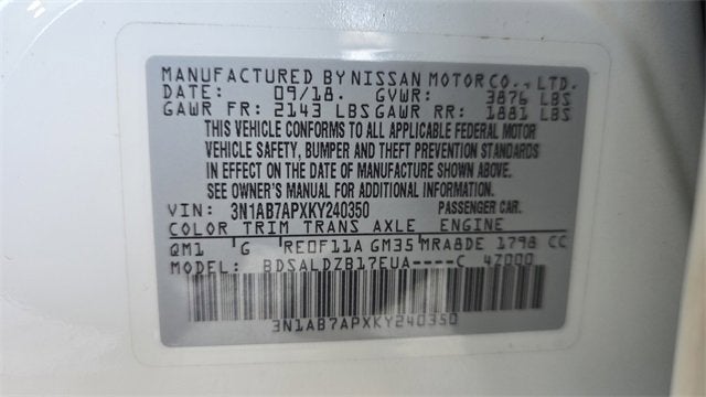 2019 Nissan Sentra SV