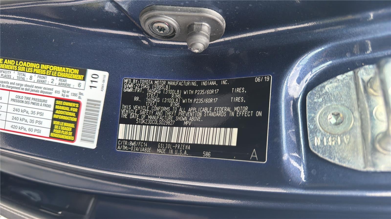 2020 TOYOTA TRUCK SIENNA LE