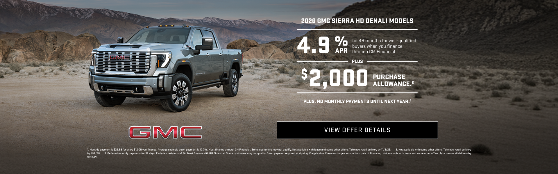 4.9% APR FOR 48 MONTHS for well-qualified buyers when you finance through GM Financial.1

Plus, $...