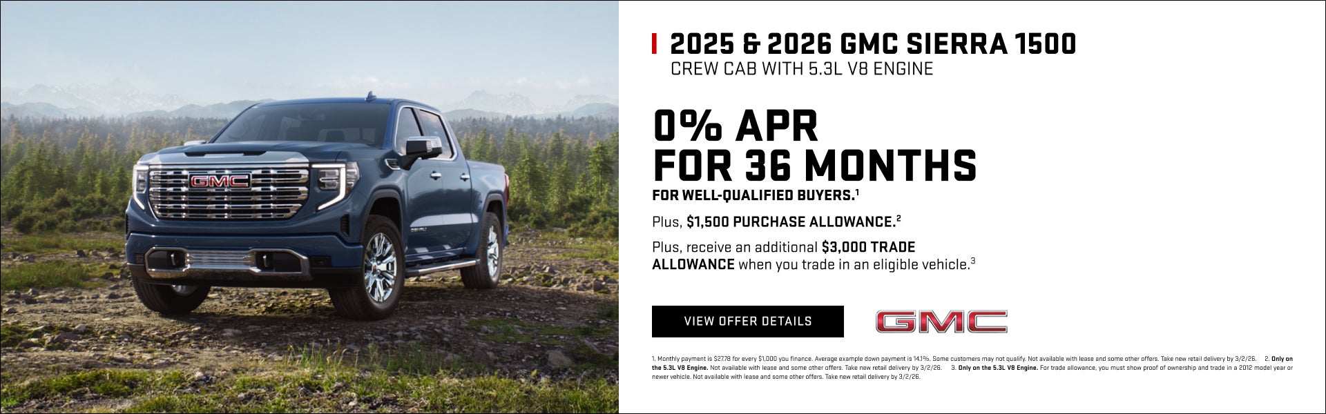 0% APR FOR 36 MONTHS for well-qualified buyers.1

Plus, $1,500 PURCHASE ALLOWANCE. 2

Plus, recei...