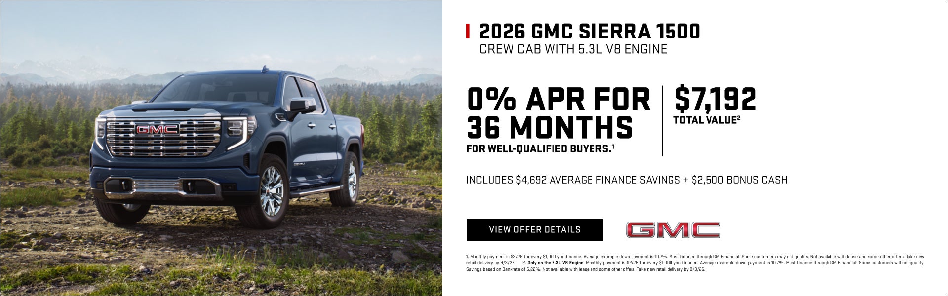 0% APR FOR 36 MONTHS for well-qualified buyers.1

With a $7,192 Total Value2

Includes $4,692 AVE...
