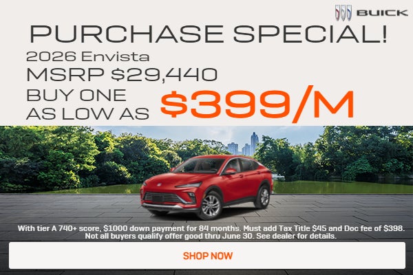 PURCHASE SPECIAL! red 2026 ENVISTA BUY ONE AS LOW AS $399/M